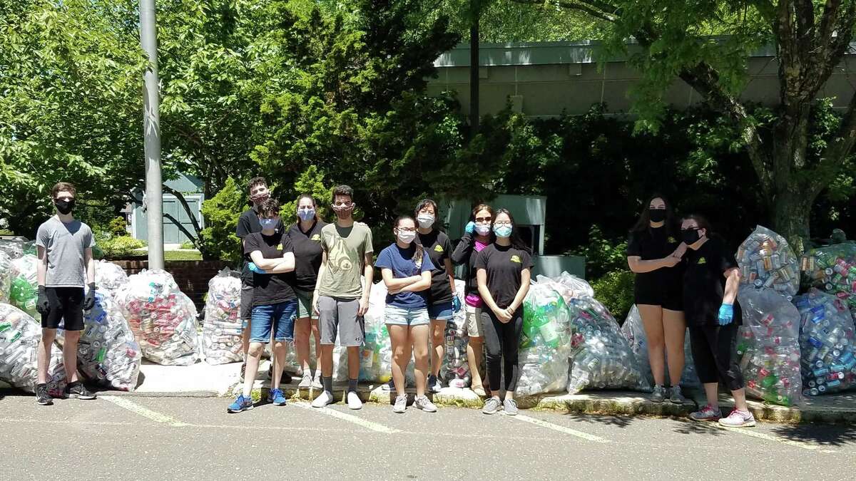Trumbull High School Golden Eagle Marching Band held their monthly redeemables drive at the Trumbull Library on Saturday, June 13. They collected triple their normal amounts of bottles and cans. The next redeemables drive is scheduled for Saturday, July 11, from 9 a.m.-1 p.m., and is expected to be held at Trumbull High School.