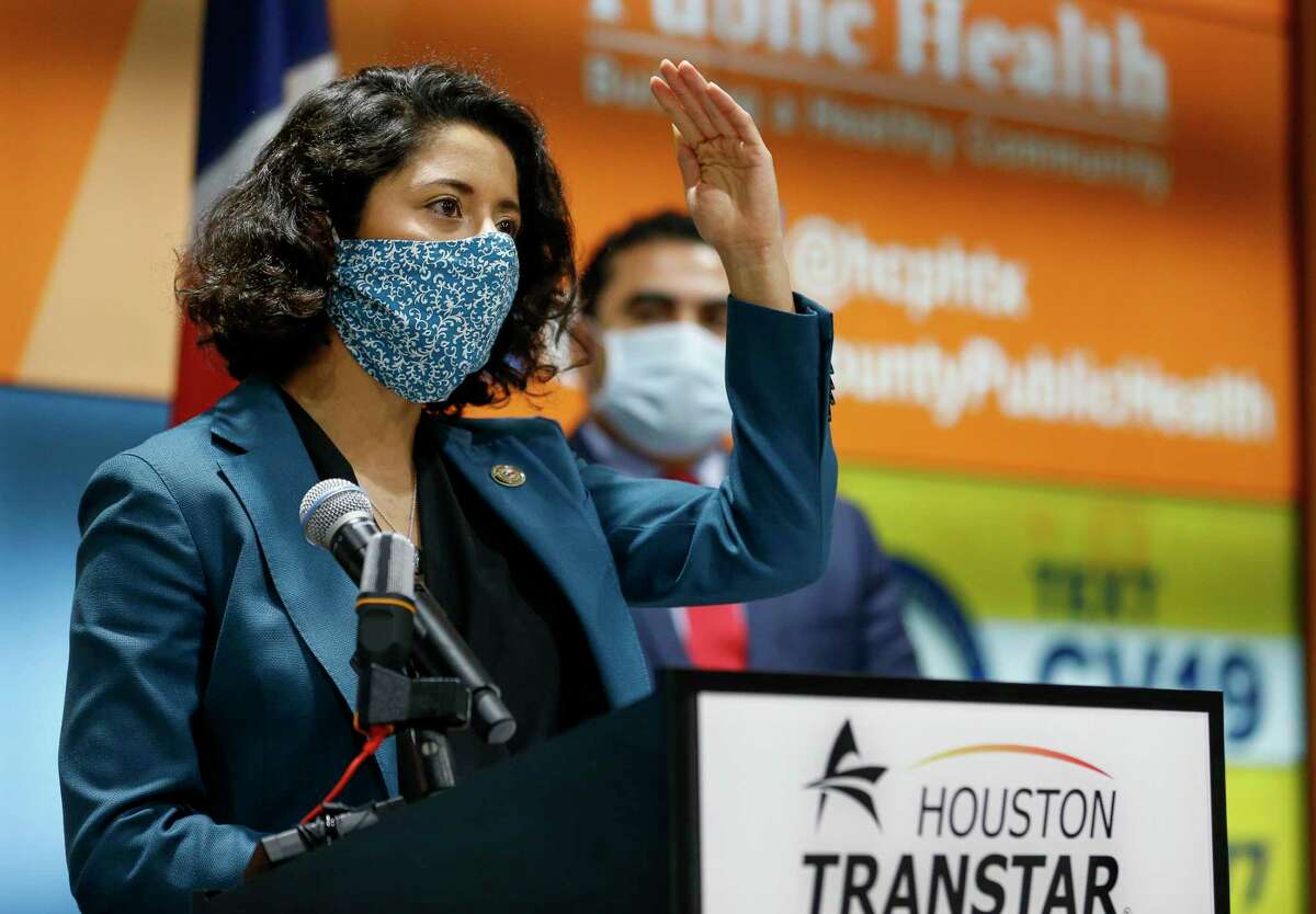 Harris County Judge Lina Hidalgo, shown here April 20, will issue an order mandating that businesses require their customers to wear face masks to reduce the chances of spreading the novel coronavirus.