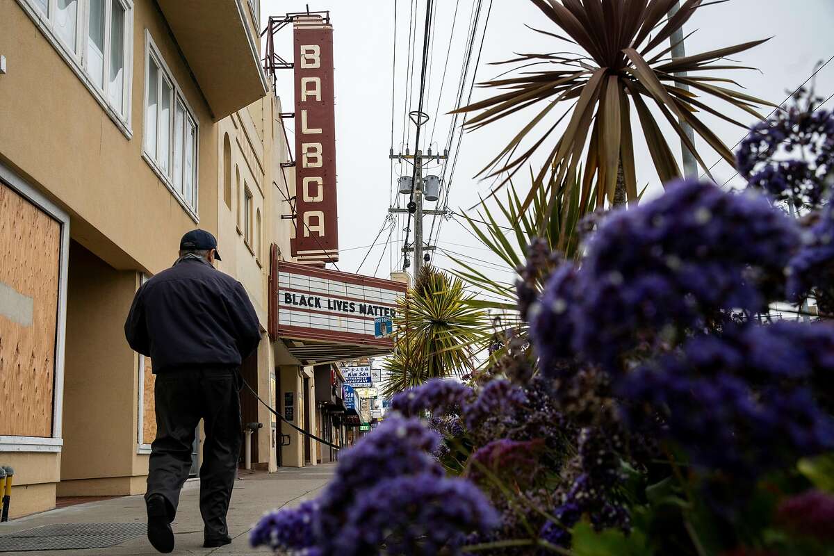 Balboa Theatre on Saturday, June 20, 2020, in San Francisco, Calif. After being closed due to the coronavirus pandemic, movie theaters in several Bay Area counties are reopening this week.