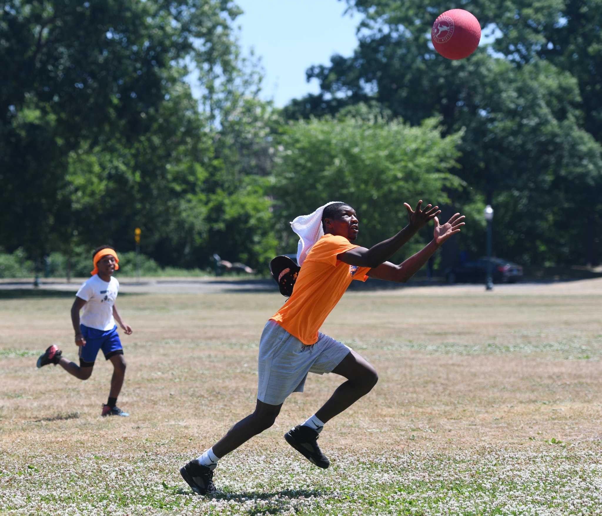Fathers Day kickball event held at Scalzi Park