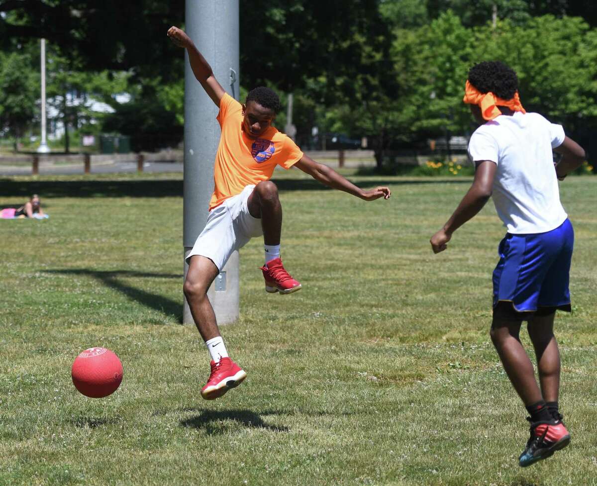 Fathers Day kickball event held at Scalzi Park