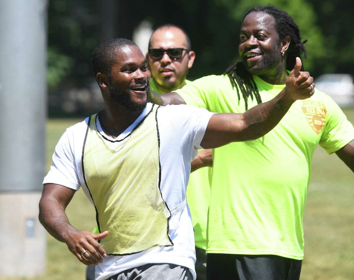 Fathers Day kickball event held at Scalzi Park