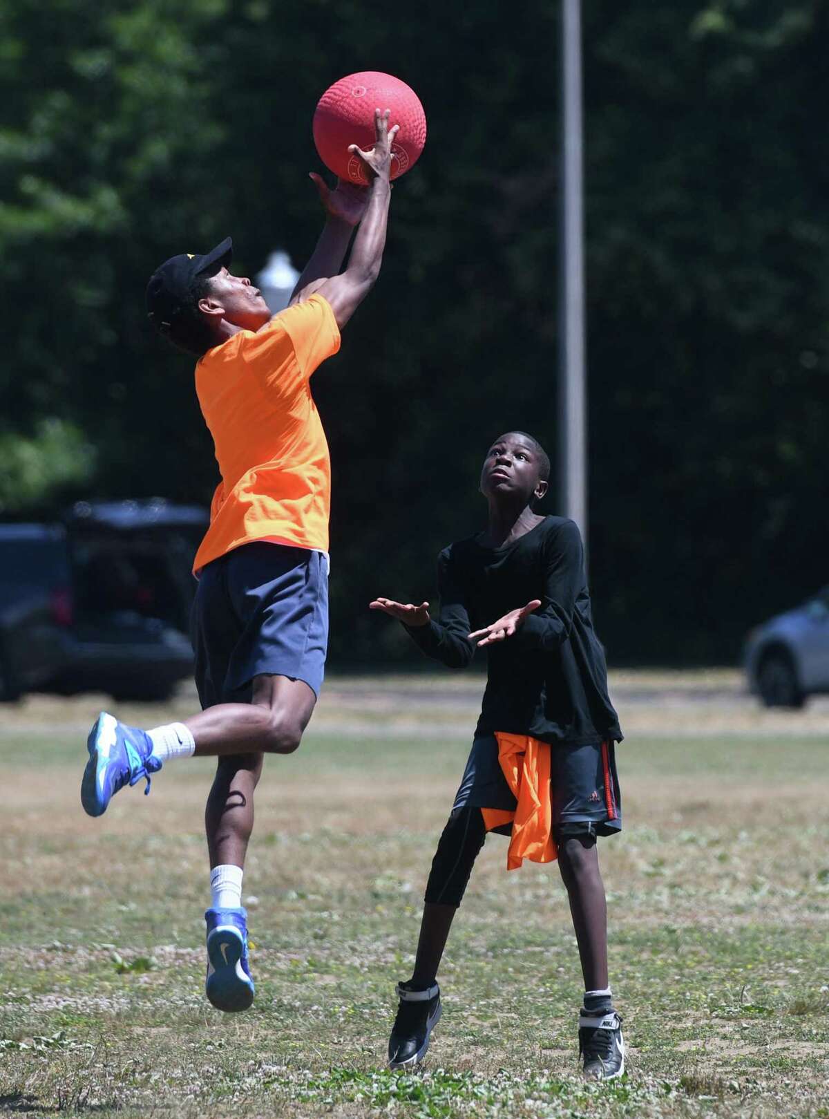 Fathers Day kickball event held at Scalzi Park