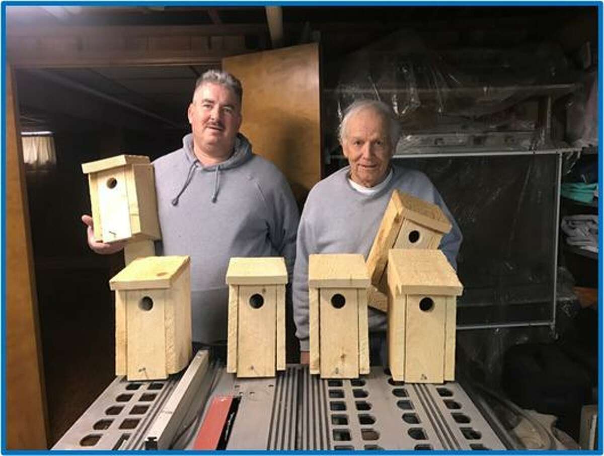 Volunteers Tom Barrell and Tow Romick made these bluebird boxes that were placed in Eisenhower Park.