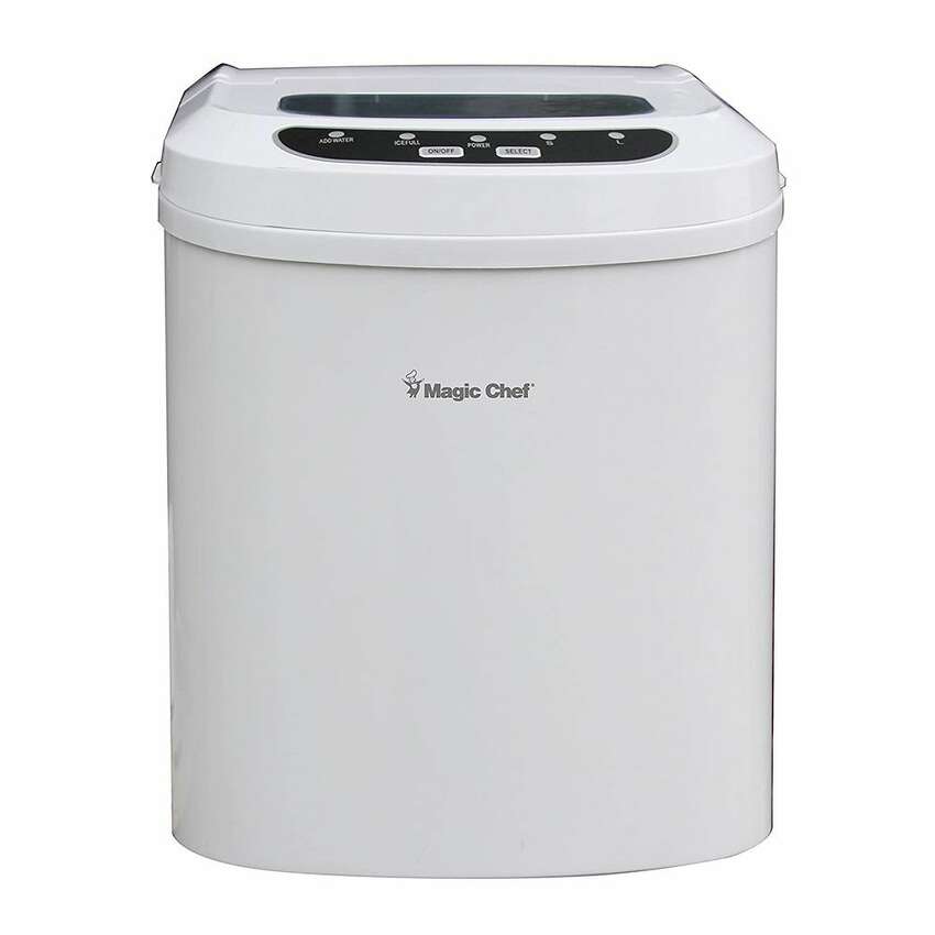 1) Magic Chef MCIM22W 27 lb. Portable Ice Maker: $132.99 Shop Now An ice maker should be quick, efficient, and easy-to-use. The Magic Chef portable ice maker ticks all those boxes and then some. It's one of the most affordable and reliable ice makers on the market. It produces fresh ice in 7 to 10 minutes depending on what size cubes you want to make. At 14 inches deep, about 13 inches tall, and 9.5 inches wide the ice maker is compact enough to fit on most countertops, and its rectangular shape and narrow build makes it easy to store or travel with. You can expect this model to produce 27 pounds of ice each day. It's available in white, silver, or black and is also a favorite of Business Insider. Read More: We Tried the Oprah-Approved Bartesian - the Keruig for Cocktails