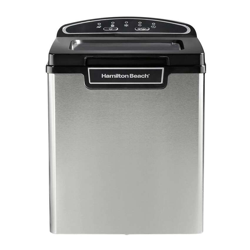 3) Hamilton Beach 86150 Portable Ice Maker: $149.99 Shop Now This portable ice maker is the perfect accessory for your 凯发k8地址home bar or rec room. We're huge fans of its stainless-steel exterior and contrasting black lid, which makes it look much more premium than other options. Other stainless steel ice makers like the Igloo Ice Maker from Williams Sonoma or the Portable Ice Maker from Sharper Image cost as much as $250, while this one is priced at a much more reasonable $150. This Hamilton Beach model makes 28 pounds of ice each day. It includes an ice basket and scoop and will produce 1.8 pounds of ice in just eight minutes. Its compact design makes it portable and easy to travel with. Operation is incredibly simple and indicators lights will let you know when to add more water. You even have the option to make small or large ice cubes. More: Our Favorite Funky Ice Cube Trays to Up Your Cocktail Game