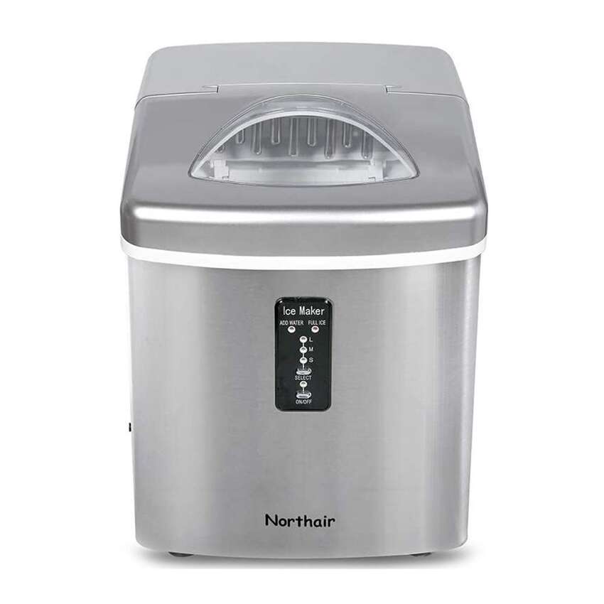 4) Northair HZB-15SA Portable Ice Maker: $149.99 Shop Now No need to settle for ice cubes that are too big (or too small) for your drink. Use this ice-cube maker's size-selection function to choose what you like. The smallest size will even fit in small water bottle openings. This portable ice maker produces and dispenses ice at a rate of up to 35 pounds in a day. Plus, its sleek platinum finish adds a sophisticated statement to your 凯发k8地址home.