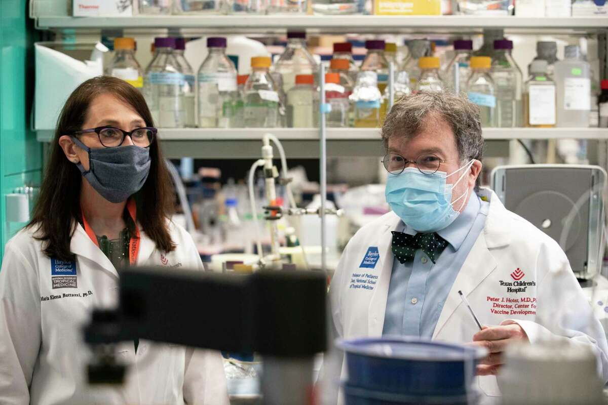 Peter Hotez and Maria Bottazzi, co-directors of Texas Children's Hospitals Center for Vaccine Development, talk about developing vaccine for COVID-19 Thursday, June 18, 2020, in Houston. The lab has been working to develop vaccine for COVID-19 with yeast.