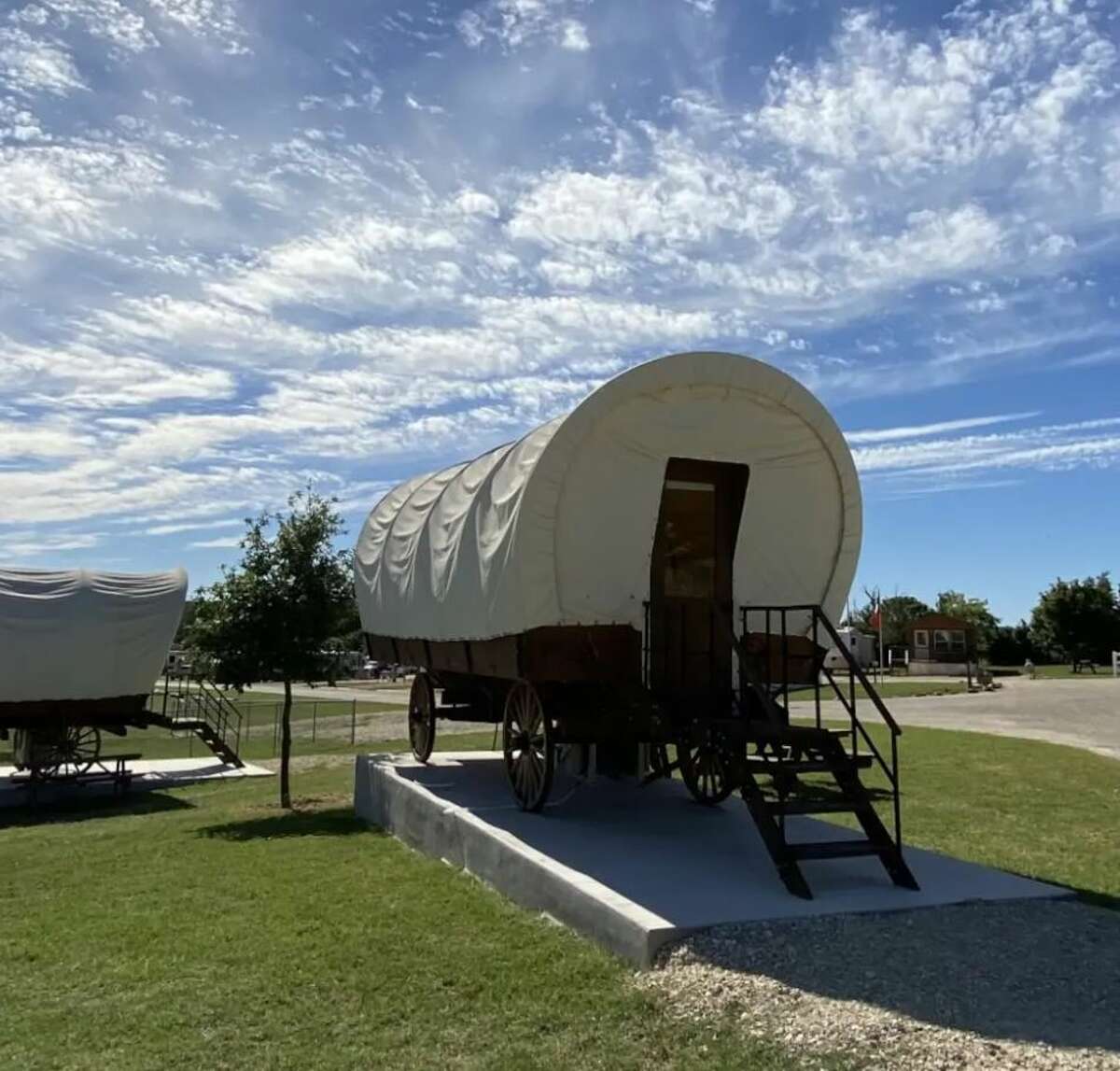 Get off the grid to the most unique covered wagon campground in Texas