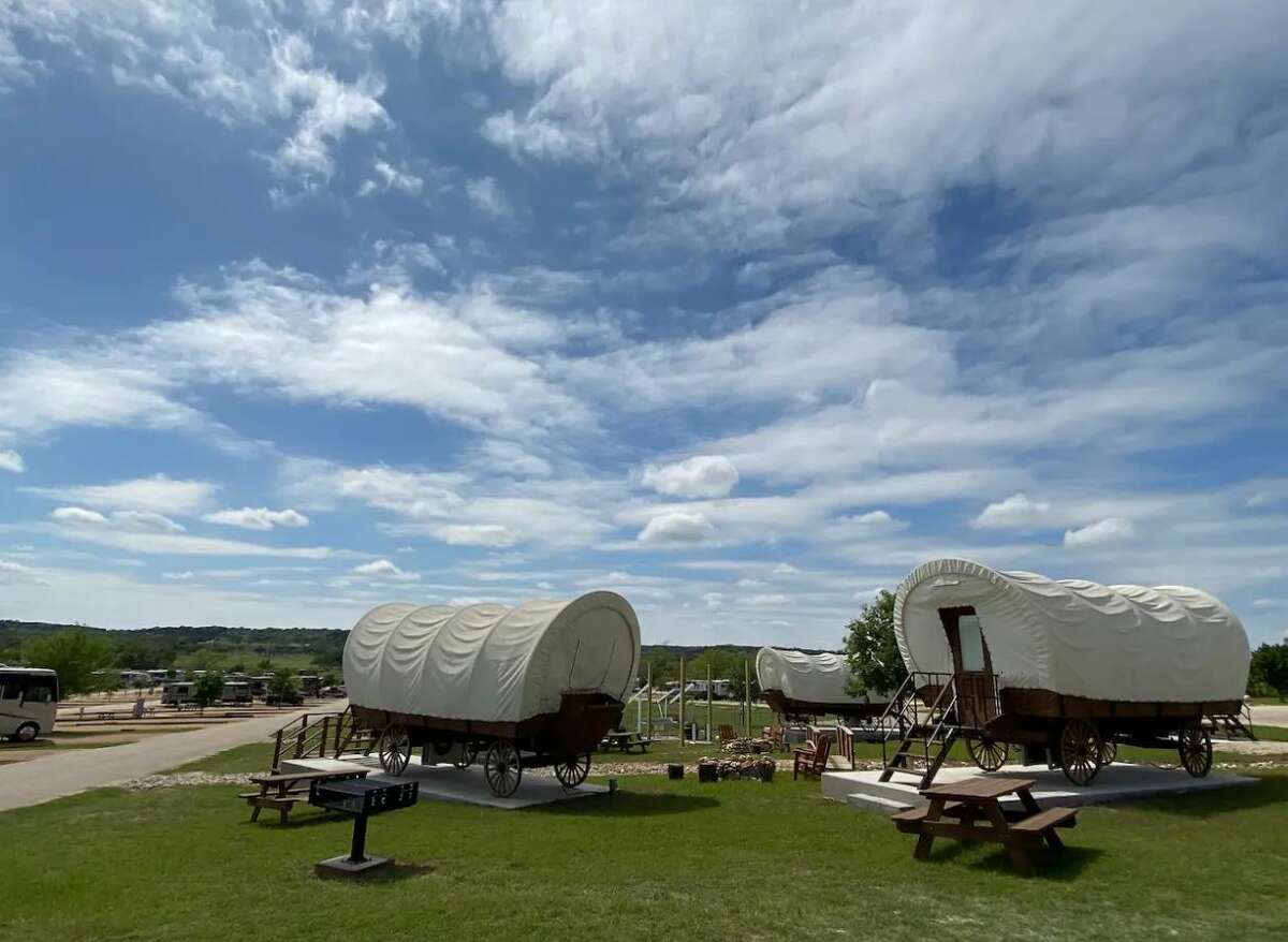 Get off the grid to the most unique covered wagon campground in Texas