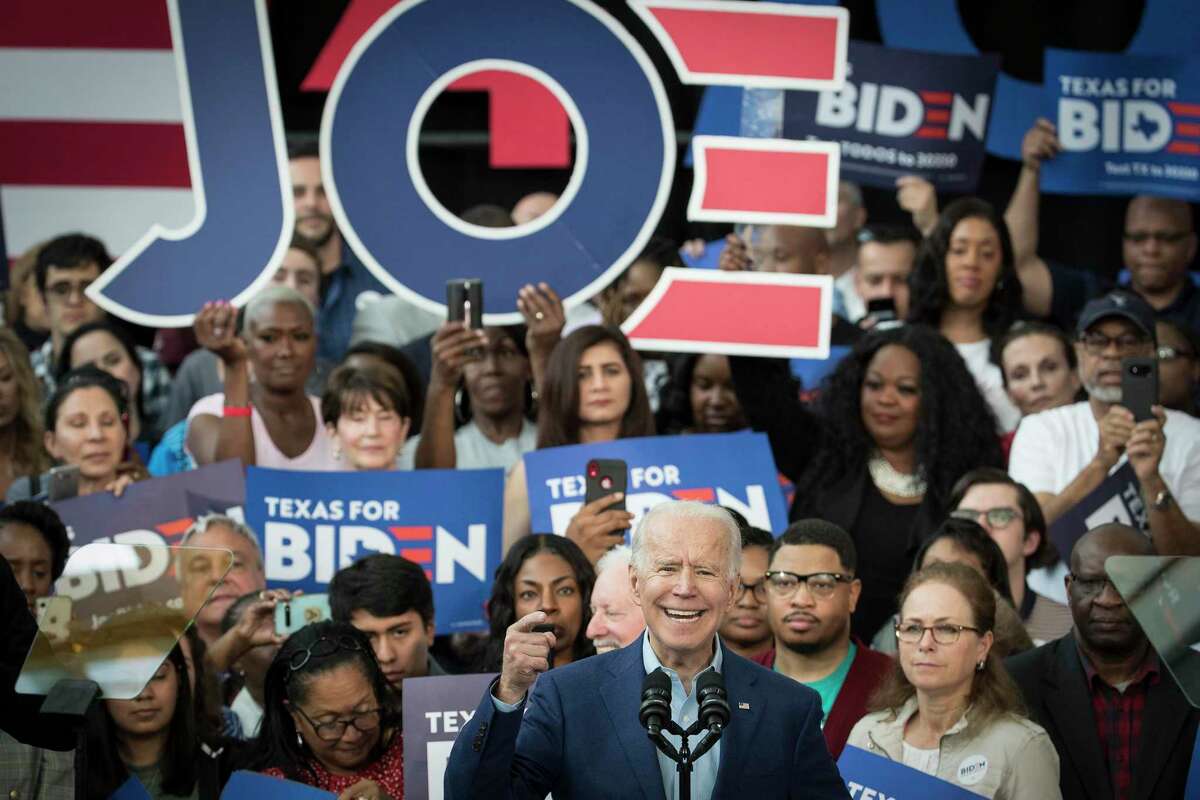 Democratic presidential hopeful former Vice President Joe Biden speaks to supporters during a campaign stop on Monday, March 2, 2020 at Texas Southern University in Houston.