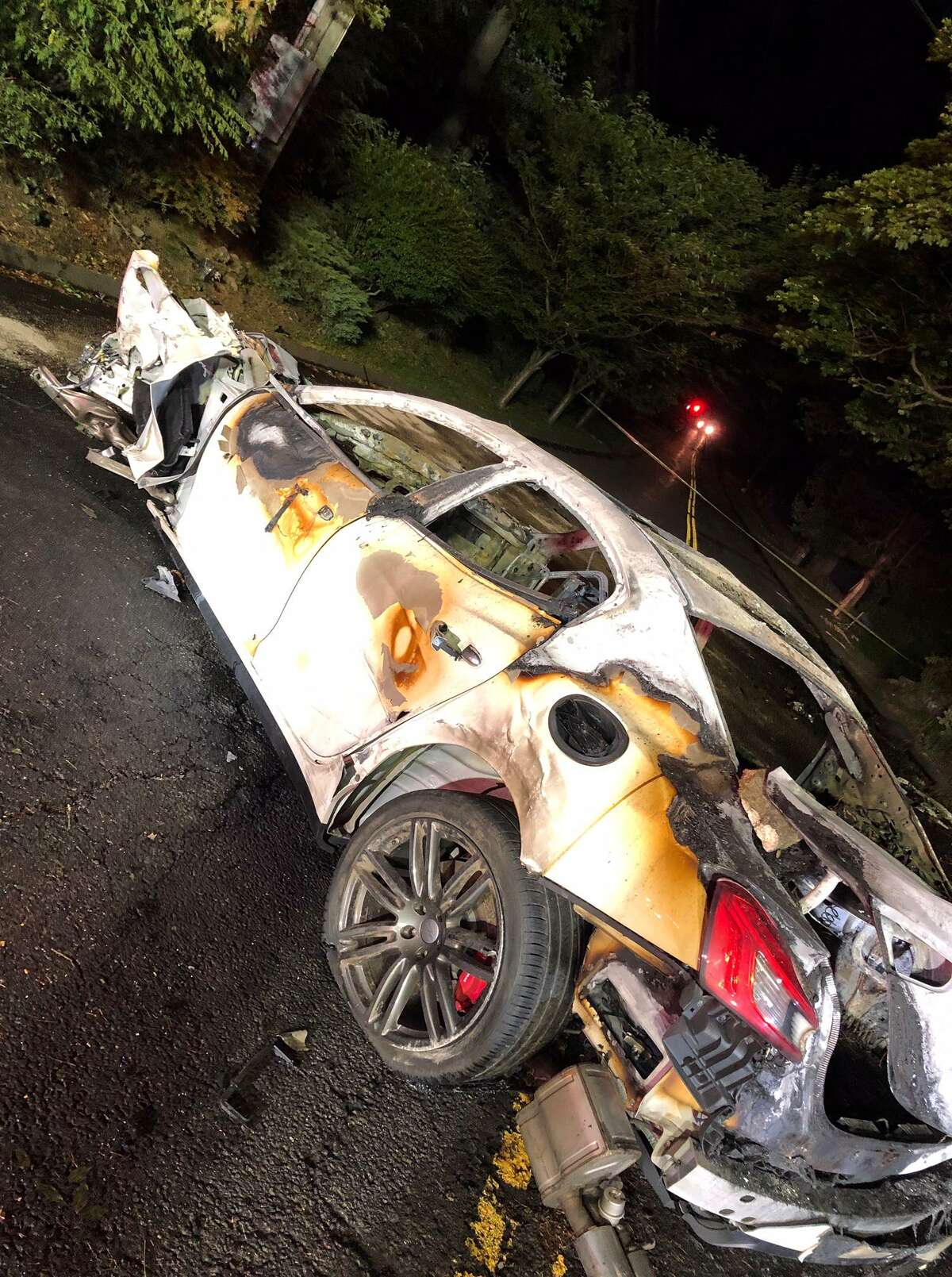 Driver critical after Stamford crash engulfs Maserati in flames