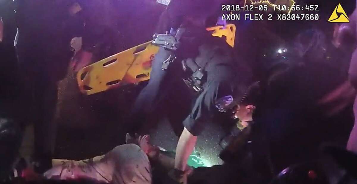 Body camera footage obtained by The Chronicle shows the violent arrest of Shelby Gattenby on Dec. 5, 2018, by Alameda police. The footage shows him being pinned to the ground and tased multiple times. Gattenby died in a hospital on Dec. 13, 2018, eight days after he went into cardiac arrest while being transported to the hospital.