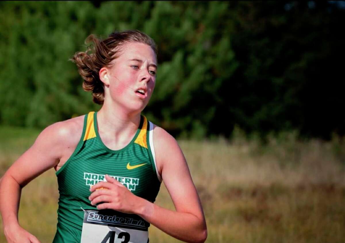 Former Big Rapids runner Meghan Langworthy works on her pace during the cross country season last fall at Northern Michigan University. (Courtesy photo)
