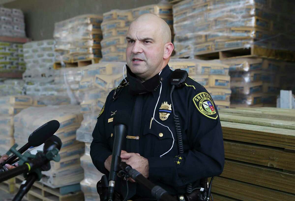 Bexar County Sheriff Javier Salazar talks to media at the Lowe's on Callaghan and IH-10 after a customer and Bexar County Judge Nelson Wolff were involved in an altercation over the wearing of masks on Wednesday, June 24, 2020. Wolff was at the store when the unmasked customer was told by a Lowe's employee about the mask policy. The customer became irate and Wolff intervened when the customer allegedly slapped a piece of paper from Wolff's hand. The male customer then directed verbal insults at Wolff before he left the store. The judge saw the man's truck and license plate number and called Bexar County Sheriff Javier Salazar who with deputies responded to the store. Salazar said the mask-less, irate customer could face assault charges of a public official.