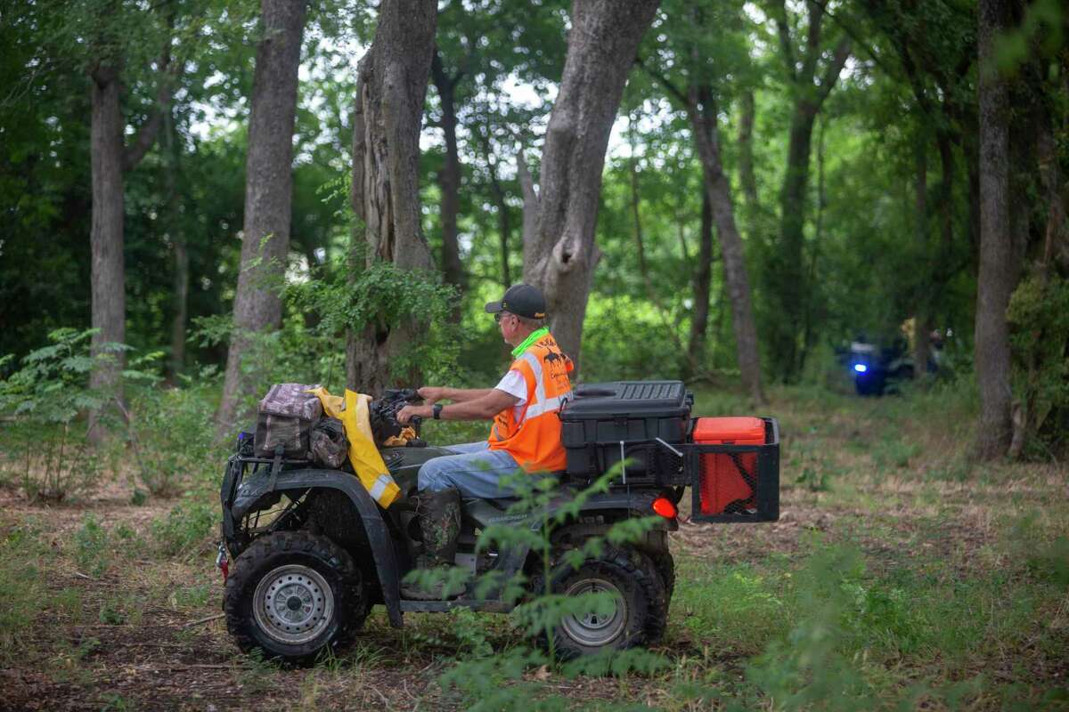 Don "Smokey" Mather of the Texas EquuSearch Mounted Search and Recovery Team looks for clues Wednesday in eastern Bell County in the disappearnce of Pfc. Vanessa Guillen, who was last seen April 22 on Fort Hood.
