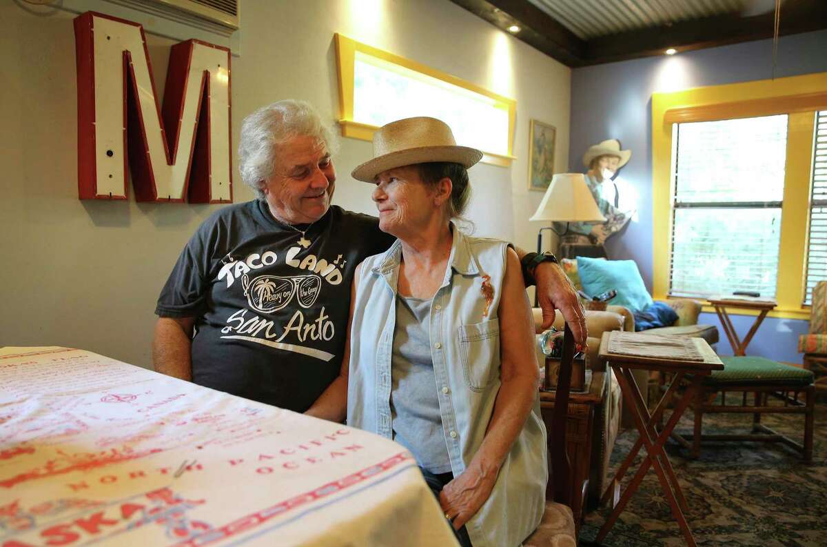 Claude Morgan and his wife, Barbara, at home in Devine.