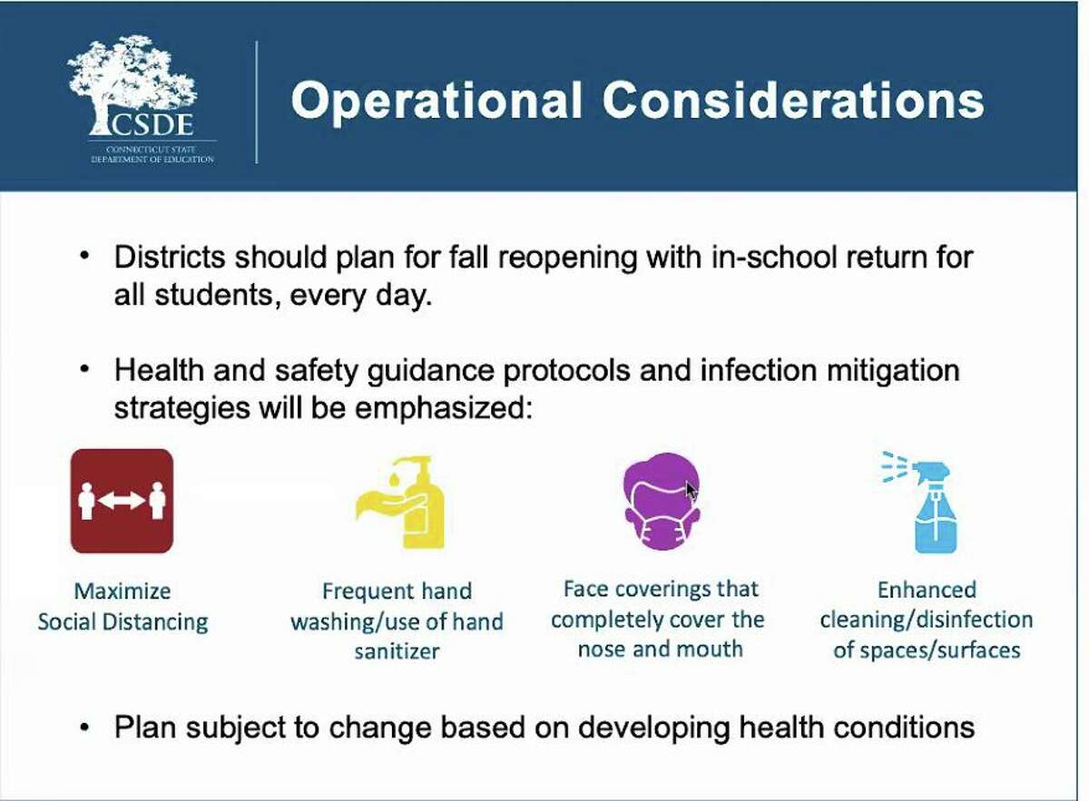Superintendent of Schools shared the state's recommendations for reopening schools in the fall at the Board of Education's meeting on June 25, 2020, in Wilton, CT.