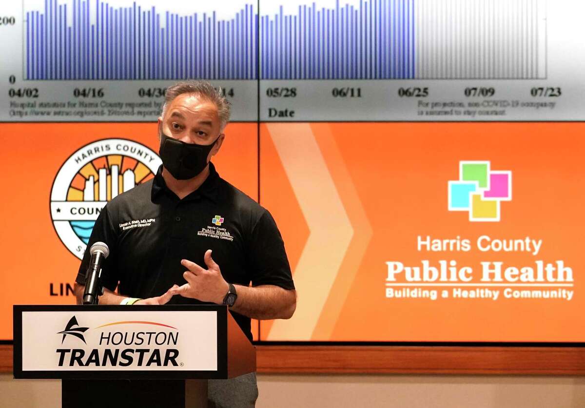 Dr. Umair Shah, executive director of Harris County Public Health, shown here in June 2020, said the antibody survey will help researchers track the local spread of the novel coronavirus