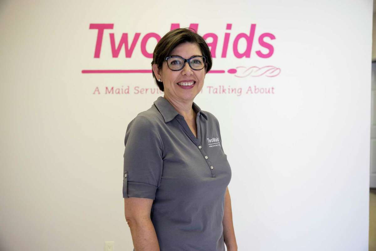 Mayoli Guerra poses for a portrait inside the Two Maids office building in The Woodlands, Sunday, June 28, 2020. Guerra started the business back in February with volunteering at the food pantry and teaching ESL classes.