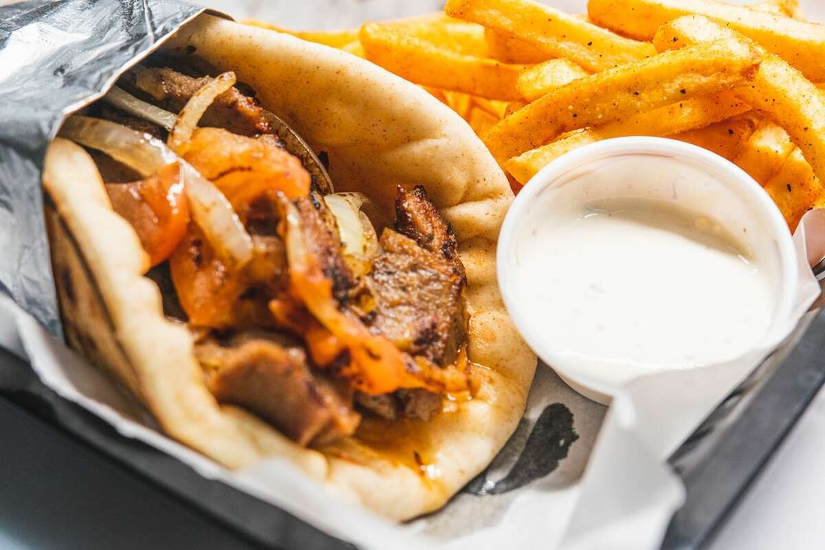 A gyro sandwich and fries from Al Quick Stop in Houston.