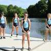 From left, members of the GMS Rowing Center Katie Rapaglia, Sarah Rapaglia, Lily Blyn and Claire Poremba