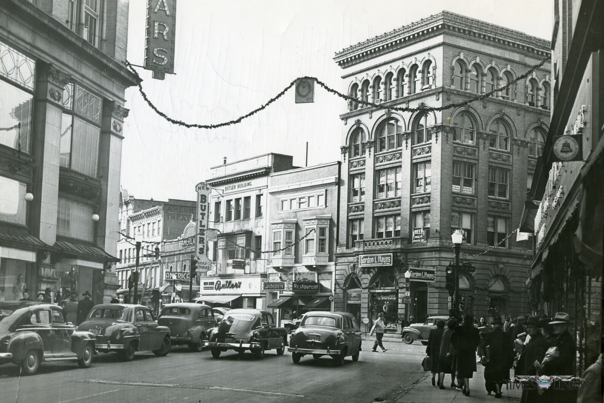 Can you identify the locations pictured in these historic Troy photographs?