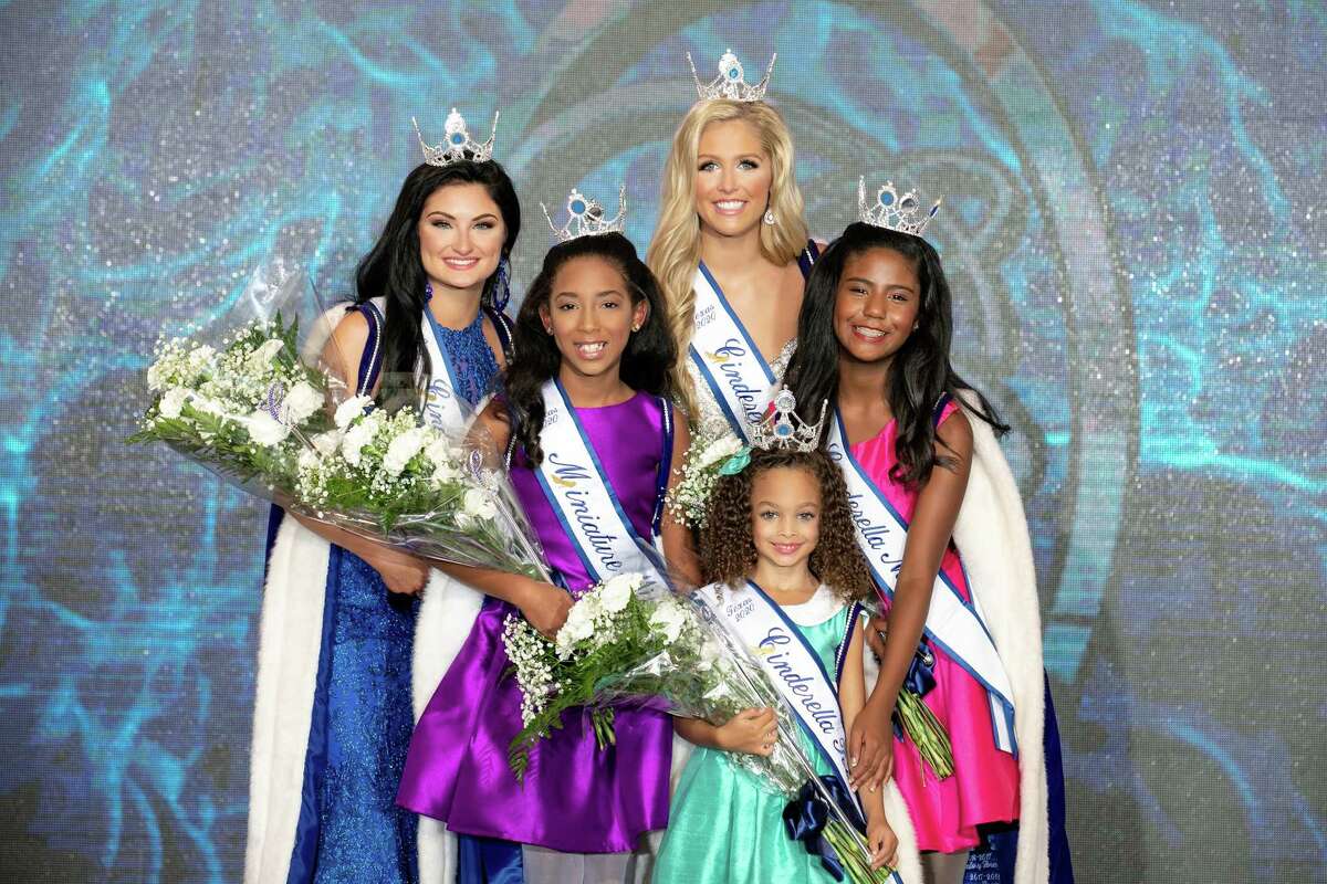 Nevaeh Joseph of Pearland, 11, right, recently won the title of Texas Cinderella Miss. Nevaeh is the daughter of Devon Spates. Shown with Nevaeh is Texas Cinderella Tot Olivia Asire of Houston, front, Texas Cinderella Teen Bailey Wakeland of Red Oak, left, Texas Cinderella Miniature Miss Londyn Harper of Corpus Christi and Texas Cinderella Woman Mackenzie Earls of The Woodlands.