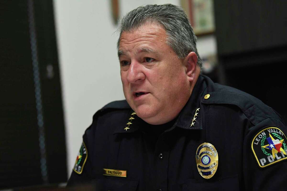 Leon Valley Police Chief Joe Salvaggio, shown in this June 2020 photo, will serve as interim city manager under a proposed contract approved by the suburb’s City Council late Monday.
