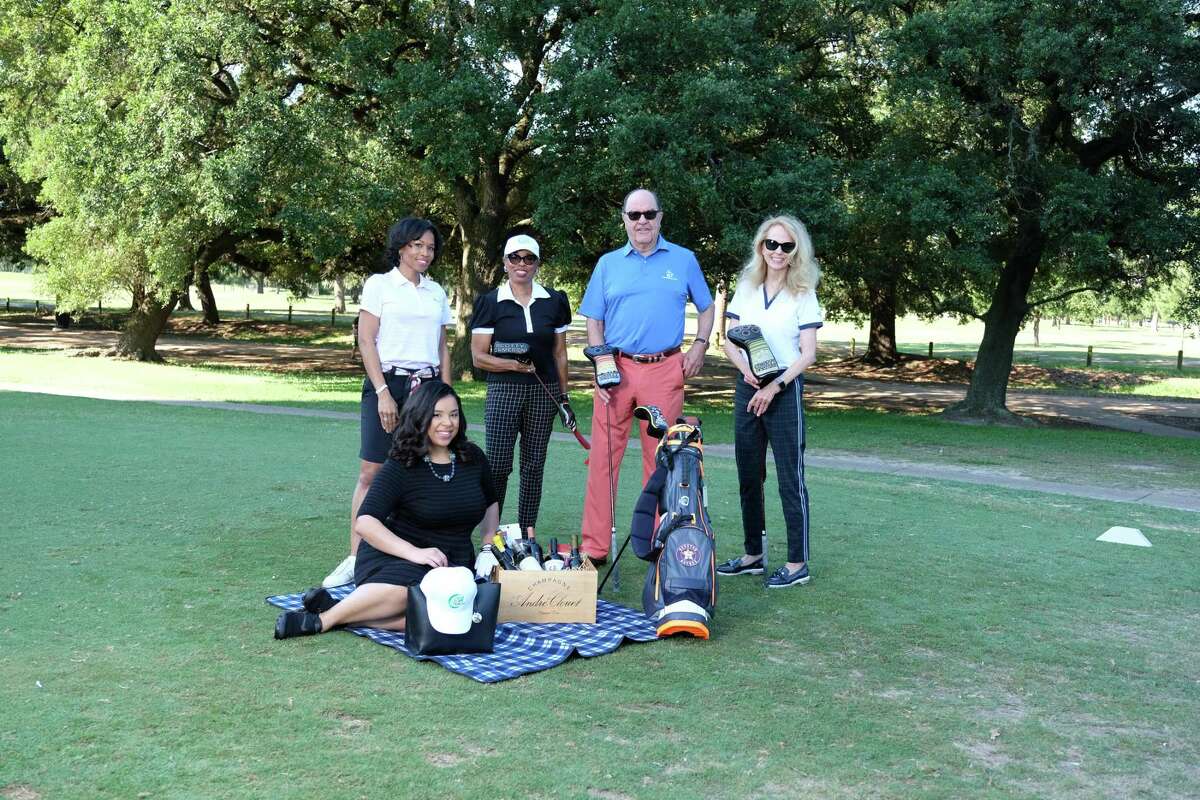 Tee Up Fore TEACH co-chair Roslyn Bazzelle, event co-chairs Phyllis Williams and Chuck Jenness, TEACH co-founder Susan Sarofim, and auction co-chair Lauren Randle. To Educate All Children hosted an online auction that raised $40,000 toward classroom safety and preparedness.