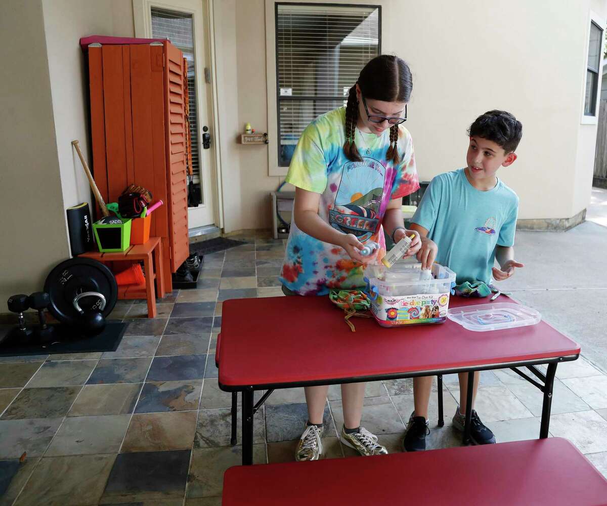 Rabbi Adrienne Scott at Beth Israel started the Scott Family Camp, for her kids Beryt, 12, and 9-year old son Ezra at their home, Tuesday, June 30, 2020, in Houston . Story about how faith communities are coping with a lack of religious summer camp options this year.