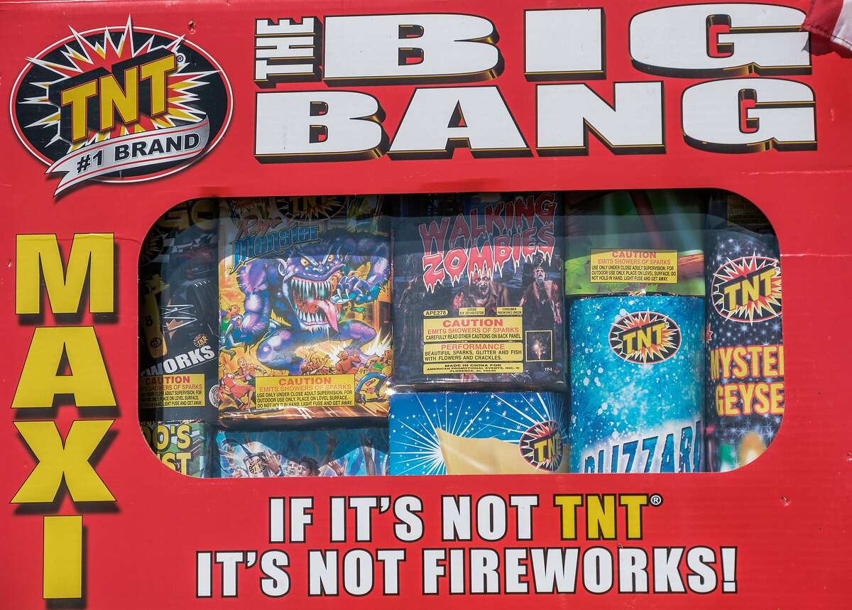 A close up of fireworks being sold at a stand in San Bruno on Friday, July 3, 2020.