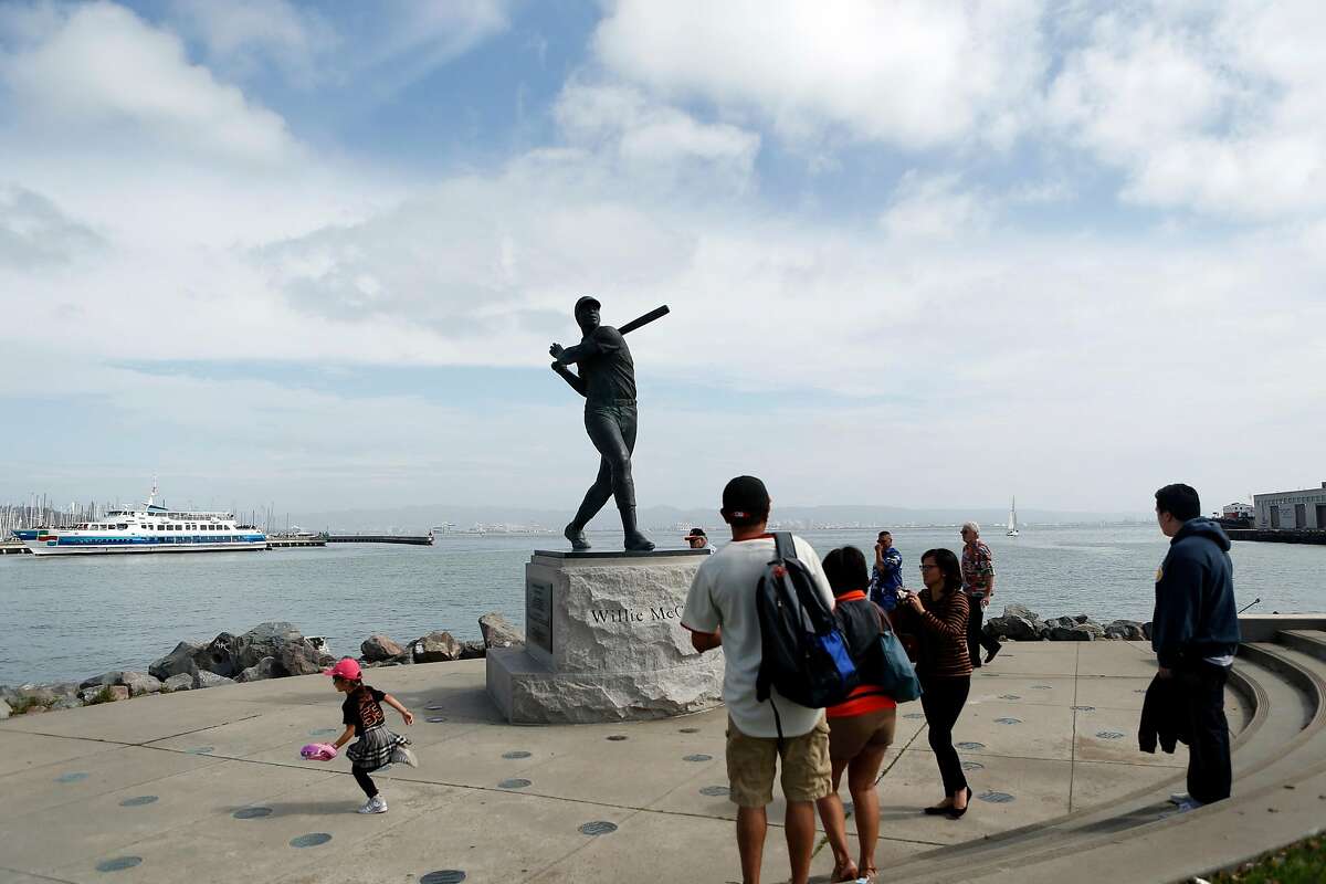 Willie McCovey statue before San Francisco Giants' 9-3 win over San Diego Padres during MLB game at AT&T Park in San Francisco, Calif. on Sunday, September 28, 2014.