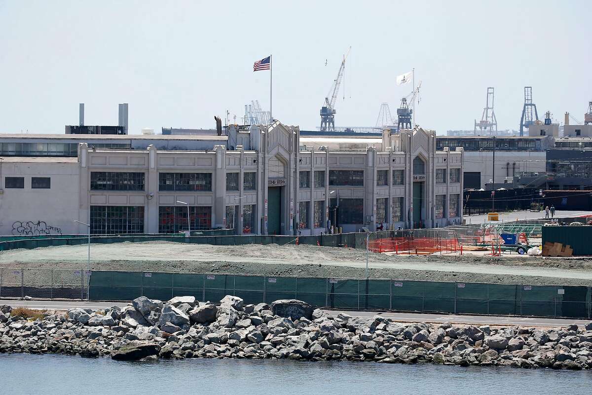 The land south of China Basin is under construction for a development by the Giants across from Oracle Park San Francisco, Calif. on Friday, July 3, 2020. The Willie McCovey statue and Junior Giants ballfield have been temporarily removed during construction.