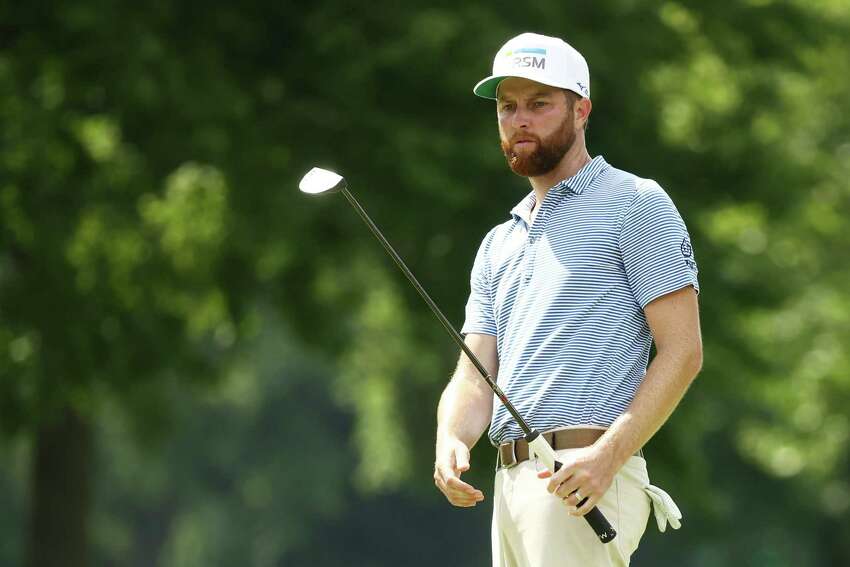 DETROIT, MICHIGAN - JULY 03: Chris Kirk of the United States reacts to a missed birdie putt on the 16th green during the second round of the Rocket Mortgage Classic on July 03, 2020 at the Detroit Golf Club in Detroit, Michigan. (Photo by Gregory Shamus/Getty Images)