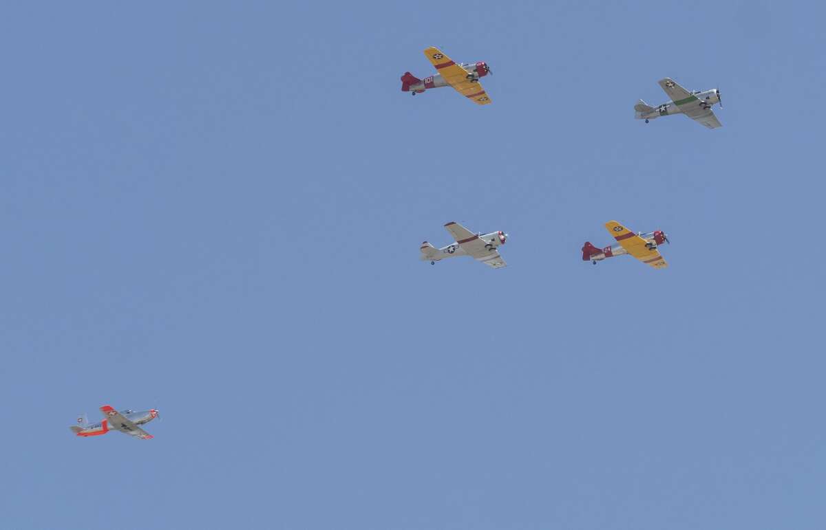 Members of the High Sky Wing perform "United We Fly-4th of July" flyover of Midland and Odessa 07/04/2020 to celebrate the Fourth of July. Tim Fischer/Reporter-Telegram