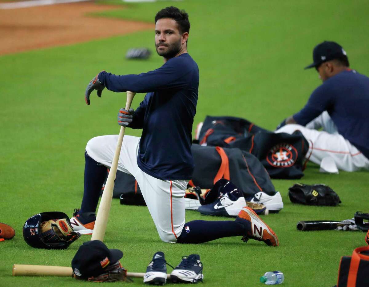 Houston Astros second baseman Jose Altuve during the Astros summer camp at Minute Maid Park, Saturday, July 4, 2020, in Houston.