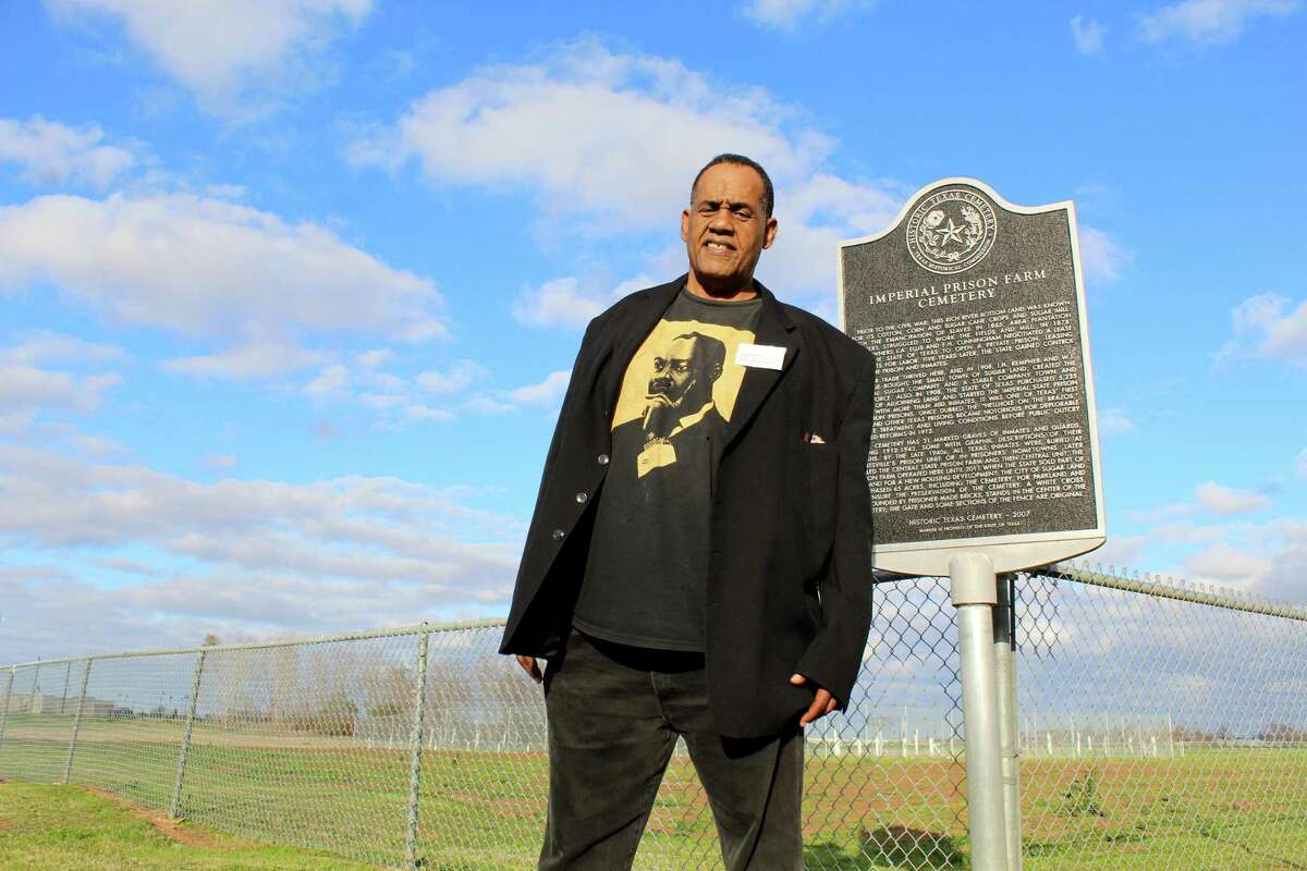 Reginald Moore, historian, community activist and founder of the Convict Leasing and Labor Project died in Houston Saturday. Moore is pictured here during a 2019 Juneteenth event in Sugar Land.