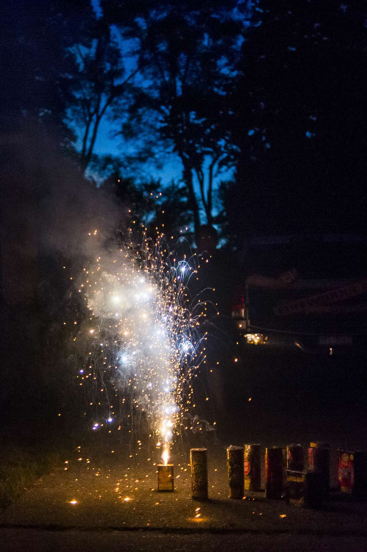 Midland residents set off fireworks at their homes in celebration of Independence Day Saturday, July 4, 2020. (Katy Kildee/kkildee@mdn.net)