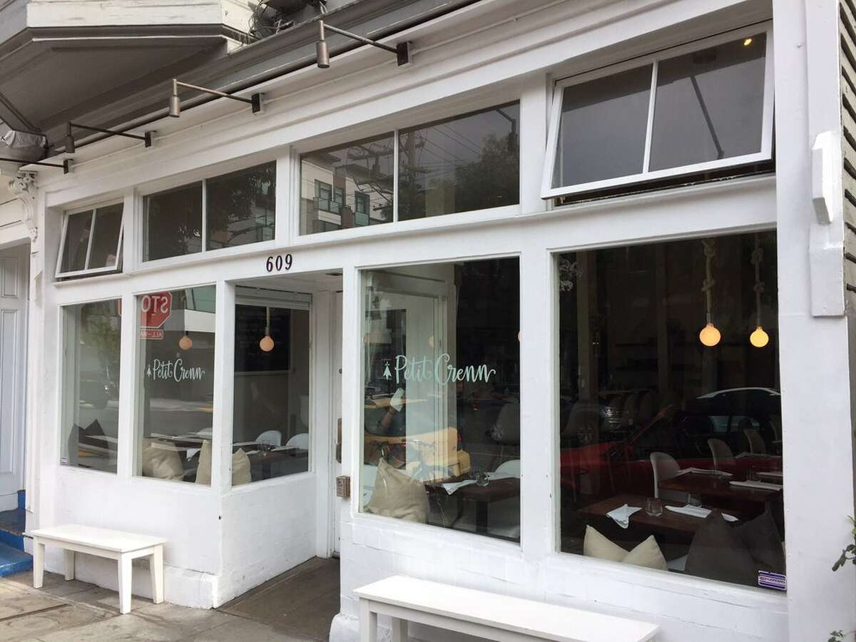 FILE - The entryway of Petit Crenn is pictured on May 8, 2019. The French bistro in Hayes Valley will temporarily close.