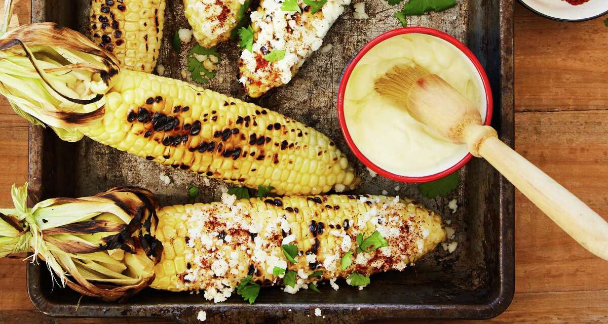 Elote (Grilled Mexican Street Corn) from "The Duke's Mayonnaise Cookbook" by Ashley Strickland Freeman.
