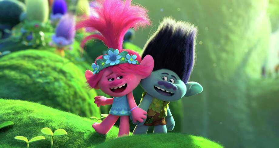 Poppy (voice of Anna Kendrick) and Branch (Justin Timberlake) have to face the music in “Trolls World Tour.” Photo: DreamWorks Animation / © 2020 DreamWorks Animation LLC. All Rights Reserved.