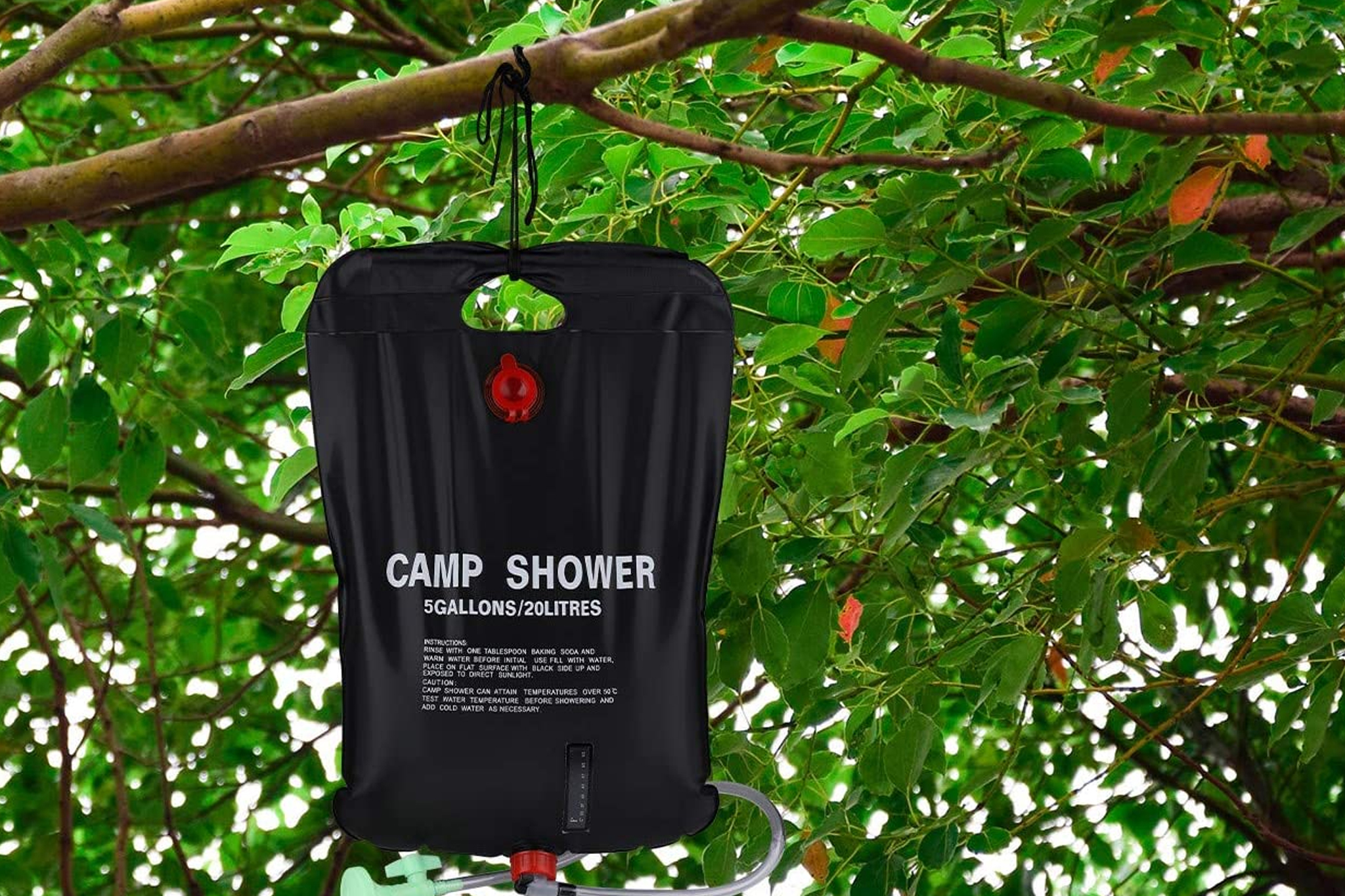A solarpowered camp shower will make you want to shower in the woods