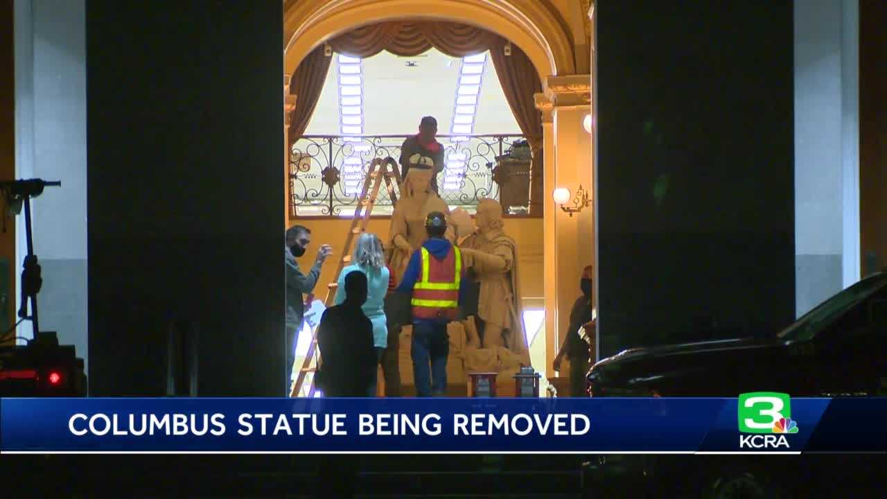 Crew Removes Columbus Statue, Which Has Been There Since 1883, From ...