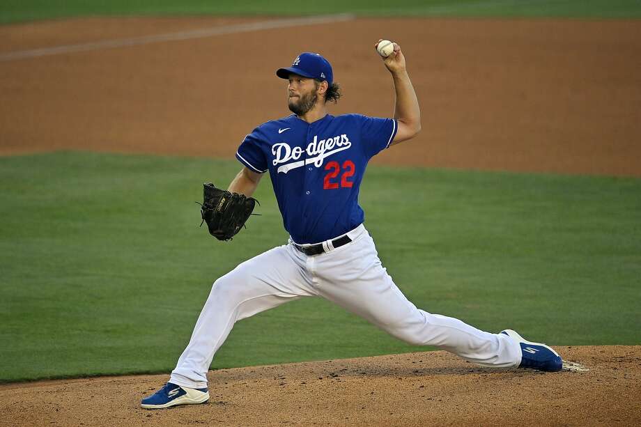 Los Angeles Dodgers starting pitcher Clayton Kershaw throws to the plate during intrasquad play in the restart of baseball spring training Monday, July 6, 2020, in Los Angeles. (AP Photo/Mark J. Terrill) Photo: Mark J. Terrill / Associated Press