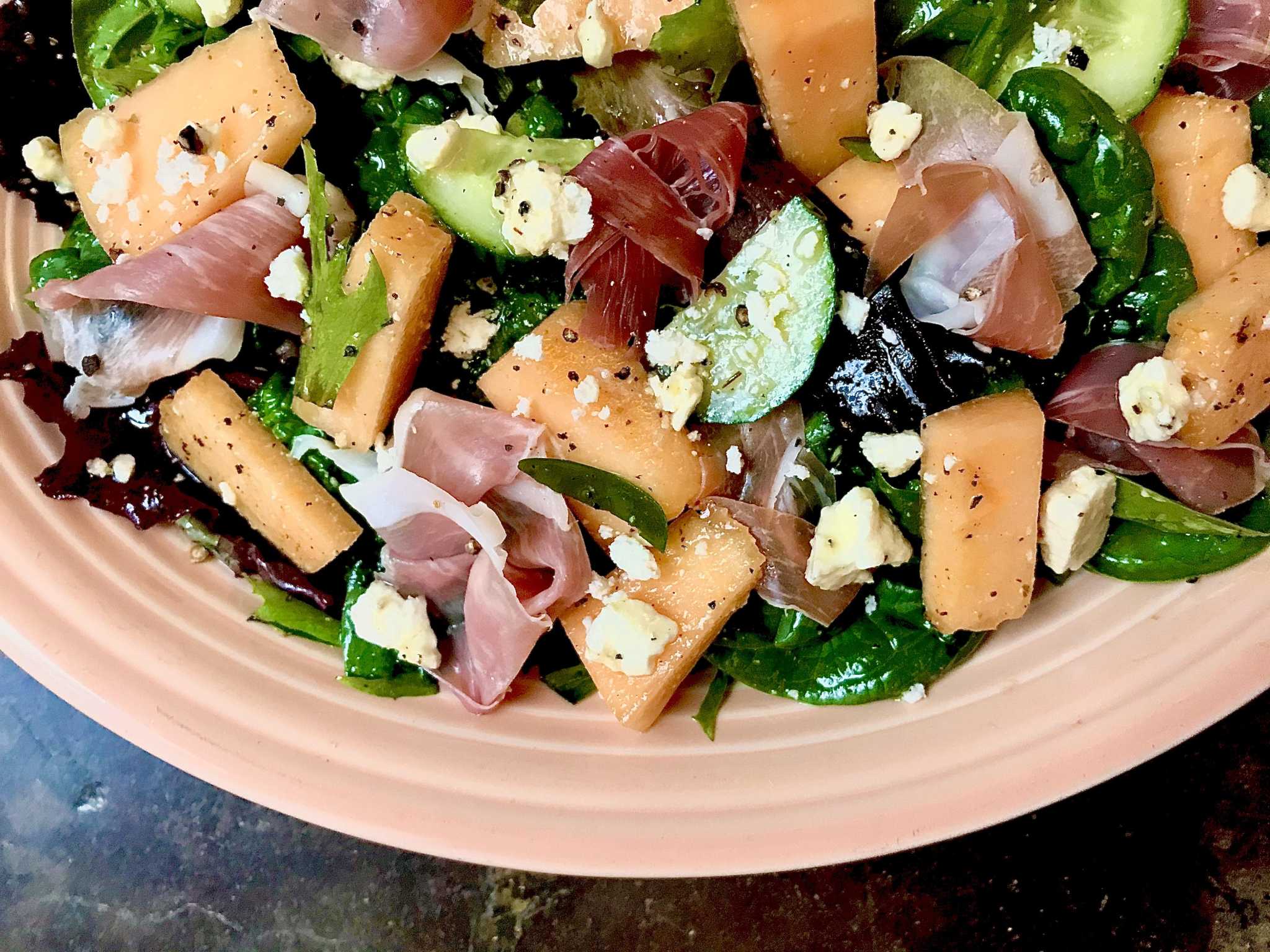 Recipe Cucumber and Cantaloupe Salad with Prosciutto