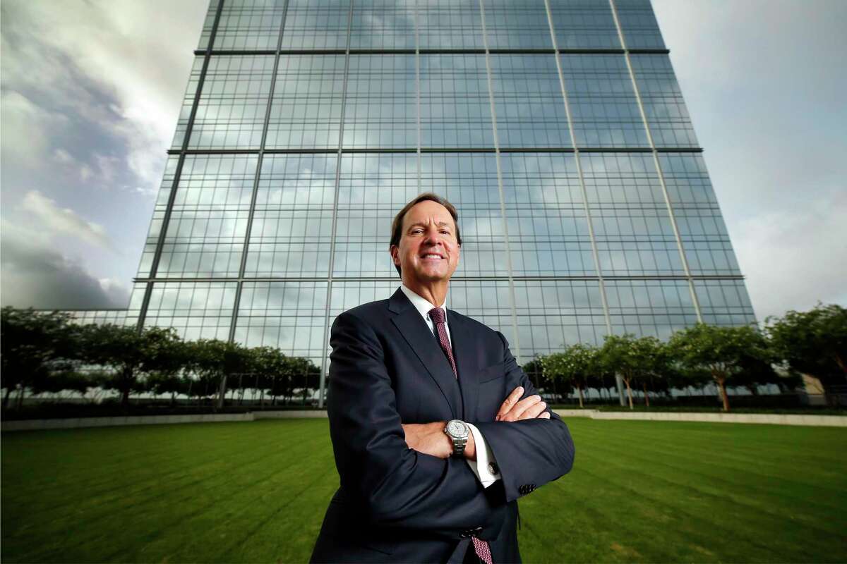 Paul Layne, CEO of the Howard Hughes Corp., at an outside area of the The Woodlands Towers at The Waterway Thursday, July 2, 2020 in The Woodlands. The company recently acquired the complex where Occidental Petroleum is a tenant.