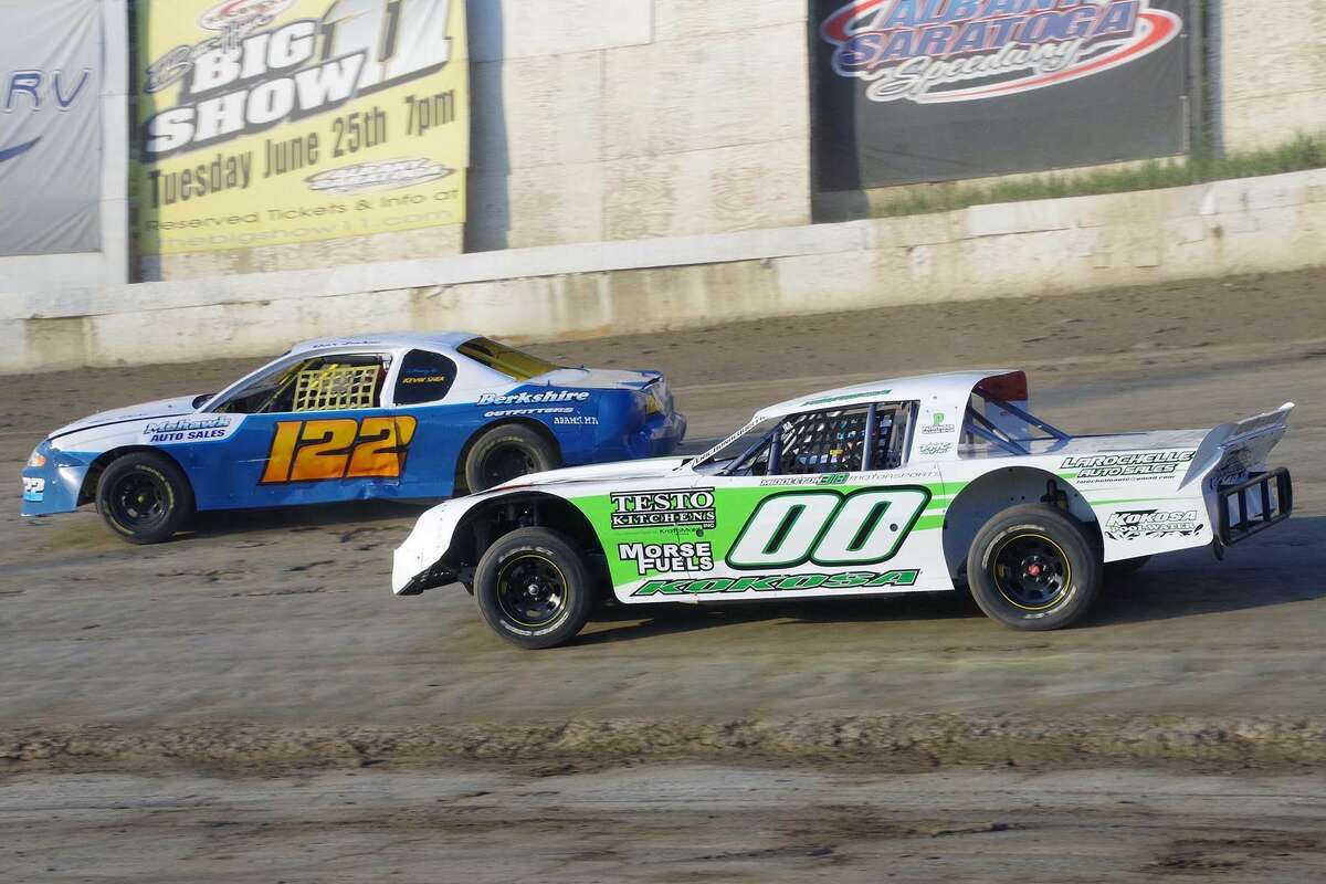 Colby Kokosa races his Sportsman division car (00). (Mark Brown photo)