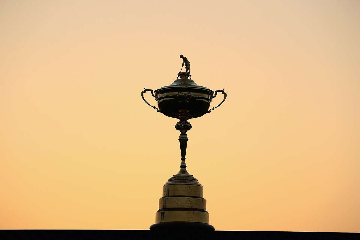 The Ryder Cup trophy is pictured in 2017 in Paris.