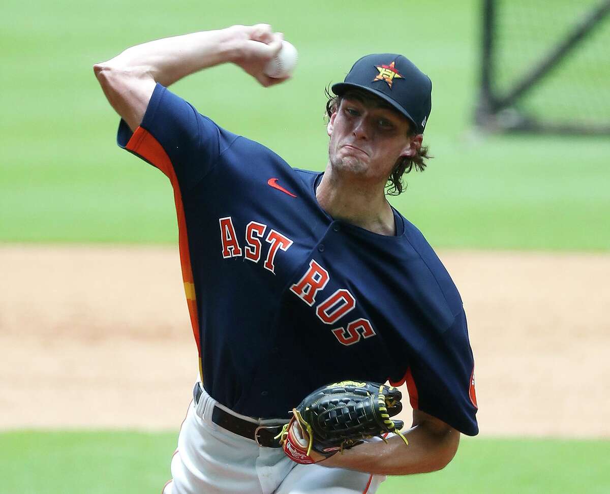 A noticeably thinner Forrest Whitley, who is sandwiching two snacks around his only daily meal these days, got to work out with the Astros at Minute Maid Park on Wednesday.